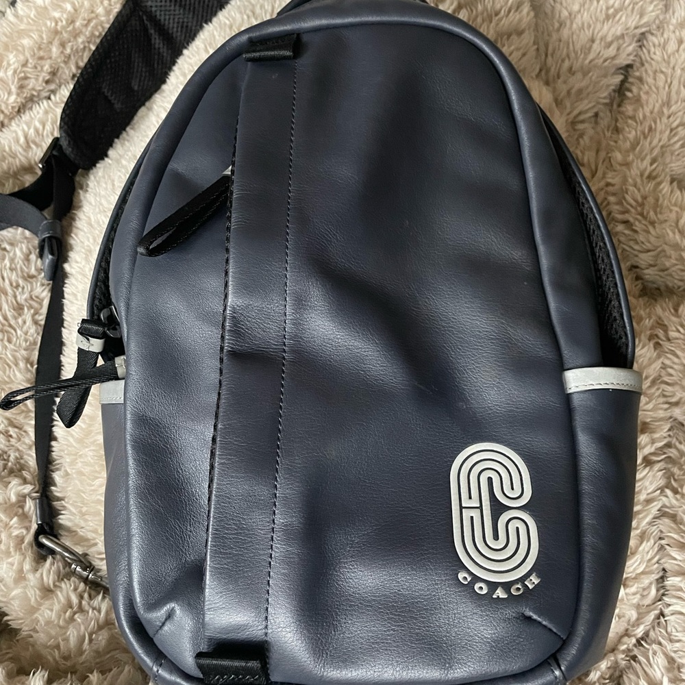 Coach Edge sling strap leather backpack